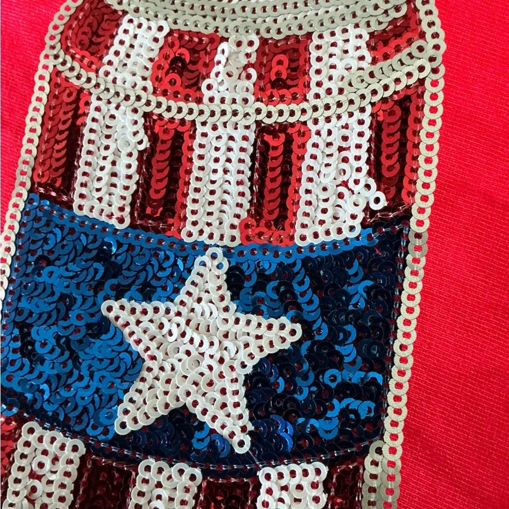 FANTASTIC FAWN patriotic red tunic “cans” dress S M L - Picture 8 of 9